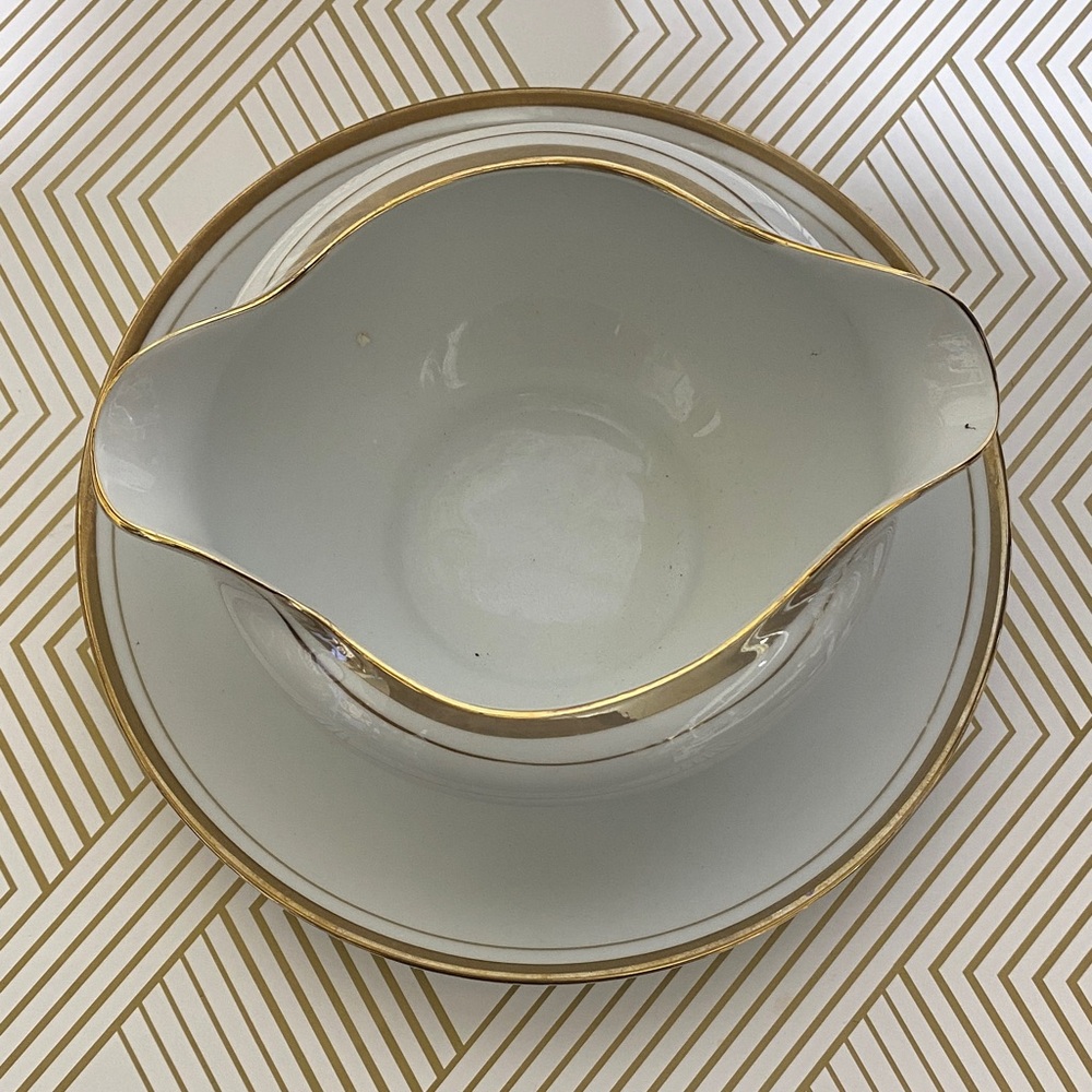 Classic White and Gold Serveware Set